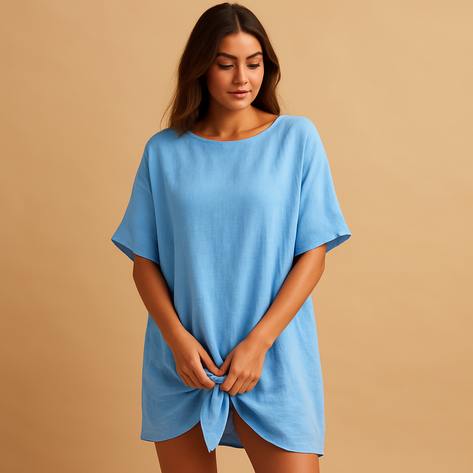 Lightweight knee-length midi dress for women.