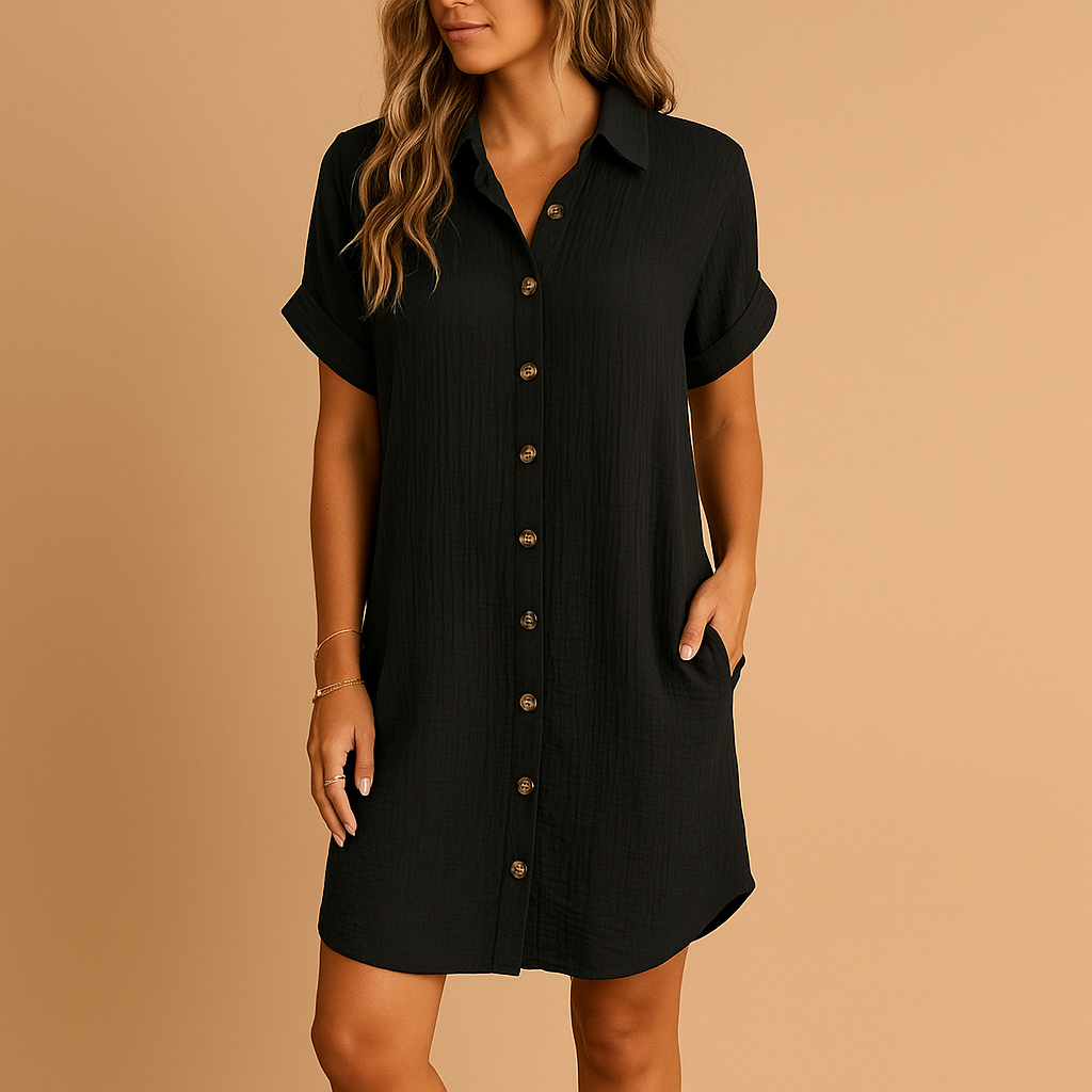 Airy shirt midi dress for women.