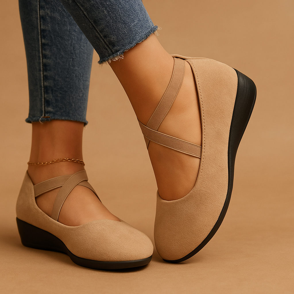Lightweight wedge heels with decorative studs for women.