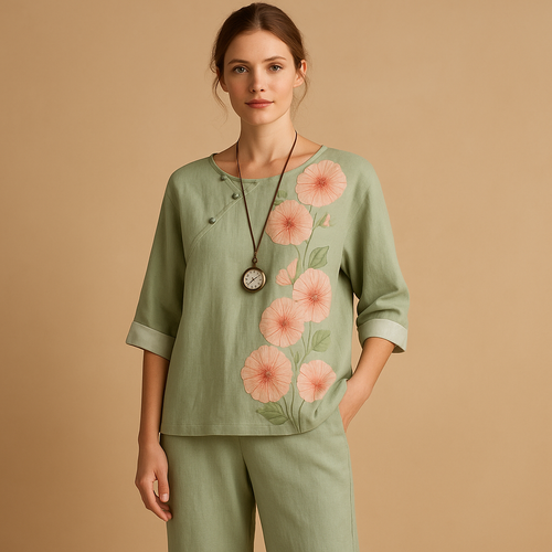 Lightweight two-piece set for women.