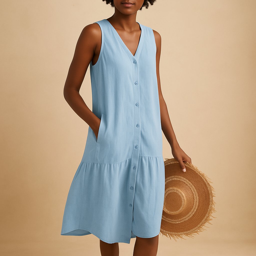 Summery V-neck dress for women with an elegant fit.