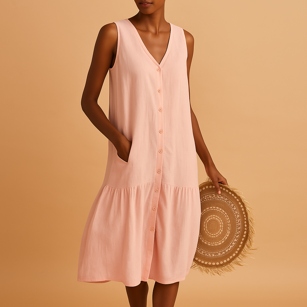 Summery V-neck dress for women with an elegant fit.
