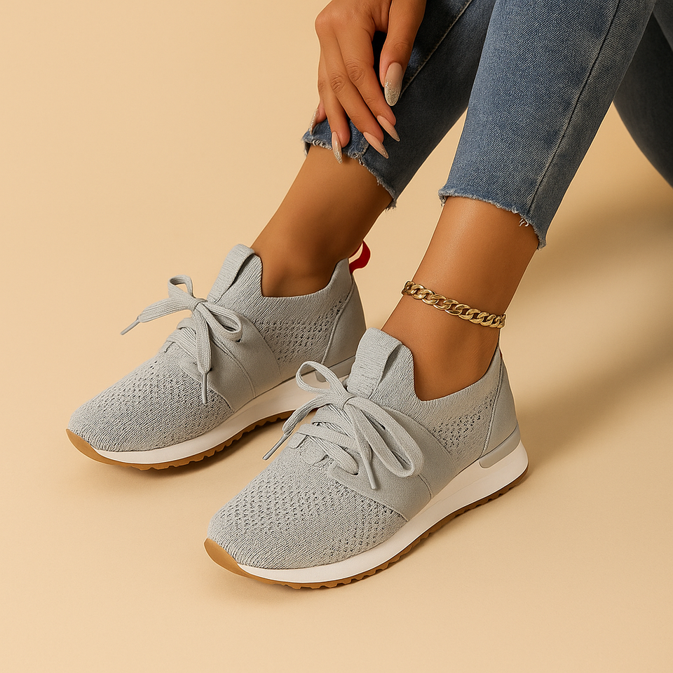 Lightweight mesh lace-up shoes for women