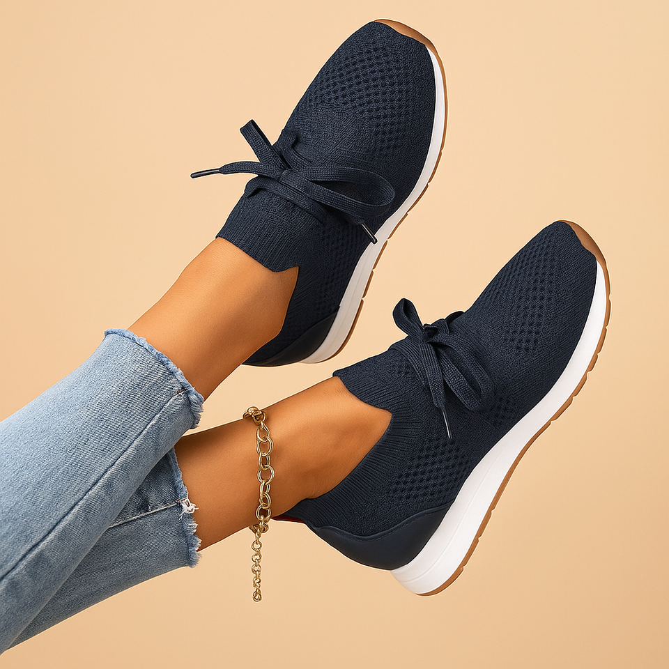 Lightweight mesh lace-up shoes for women