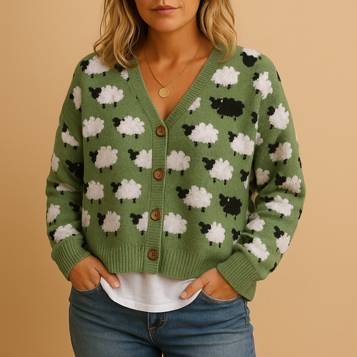 Luxurious women's sweater with a loose fit and elegant look.