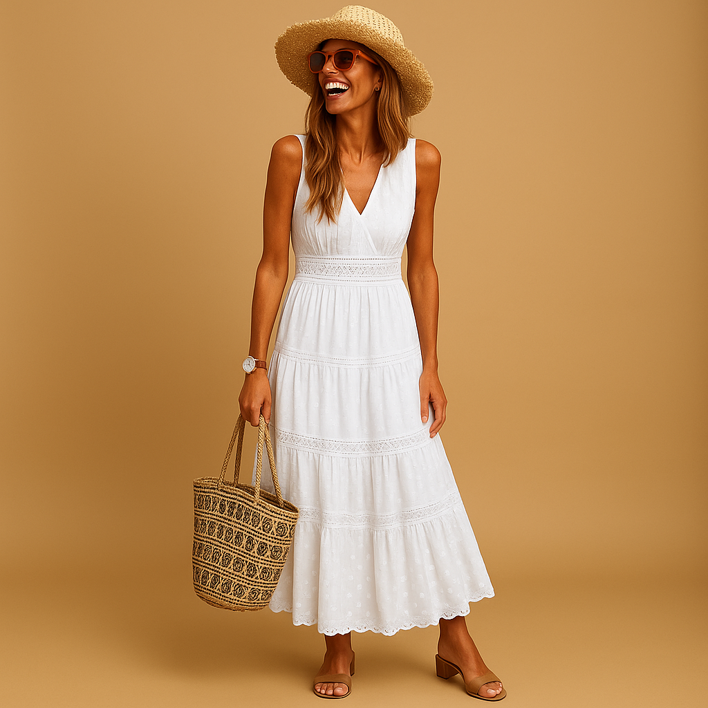 Maxi summer dress with flowing fit for women.