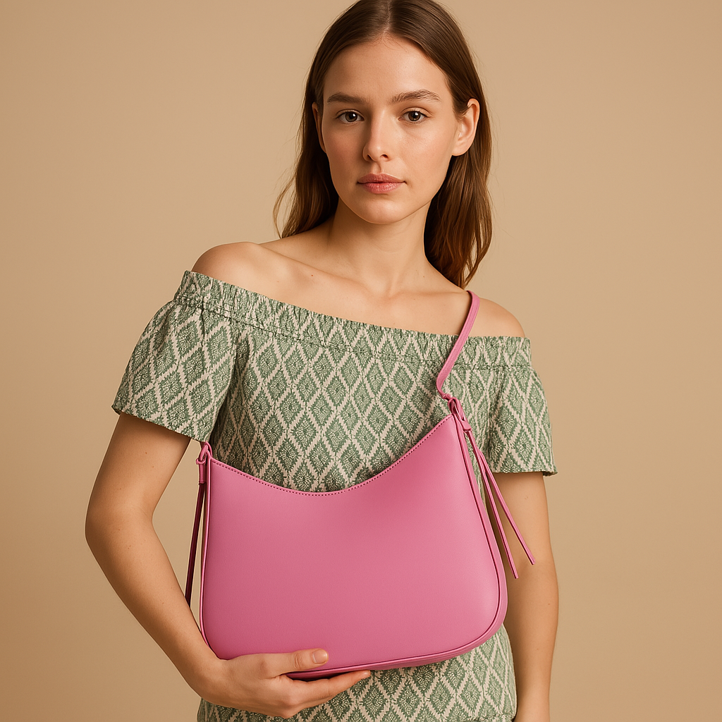 Minimalist crossbody bag with compact interior for women.