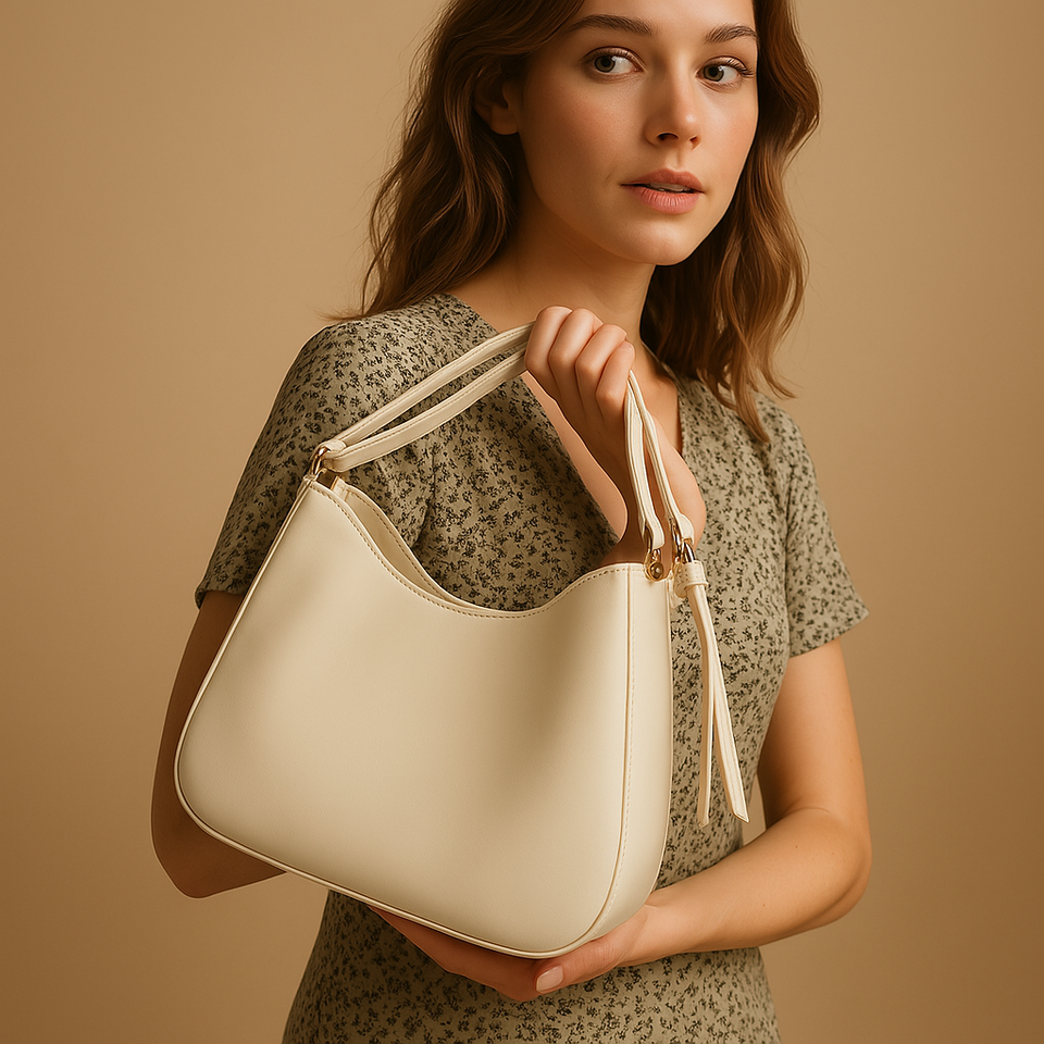 Minimalist crossbody bag with compact interior for women.