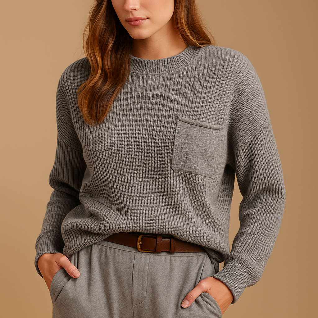 Minimalist knit sweater for women.