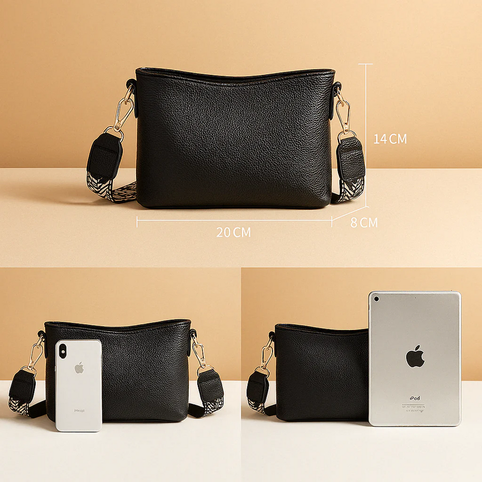 Modern sling bag with adjustable strap for women.