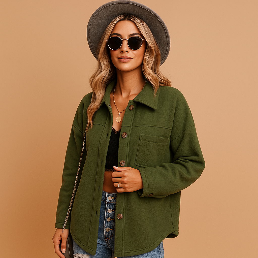 Sleeveless winter cardigan for women with a classic silhouette.