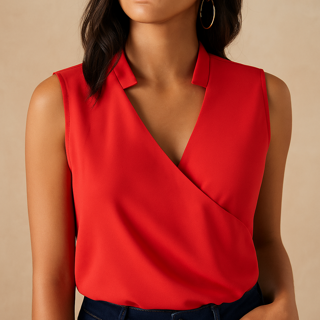 Sleeveless summer top with relaxed fit for women