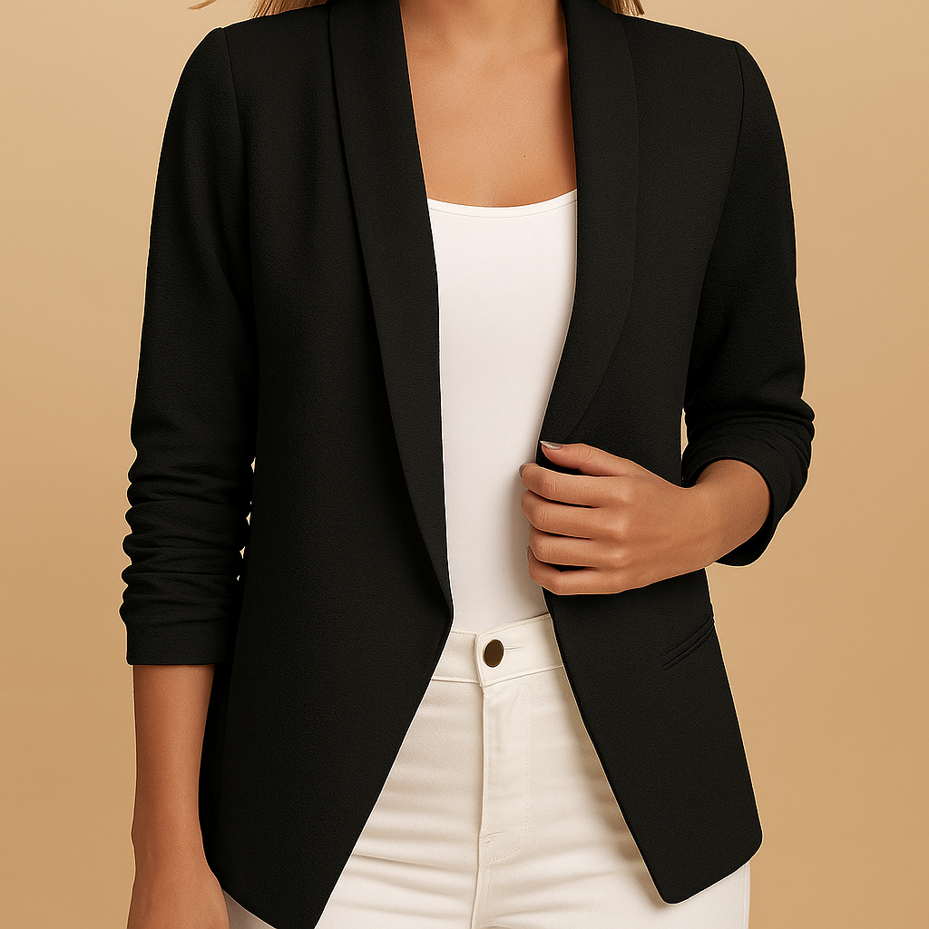 Open-front blazer with an elegant fit for women.