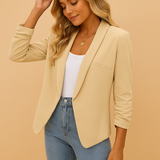Open-front blazer with an elegant fit for women.