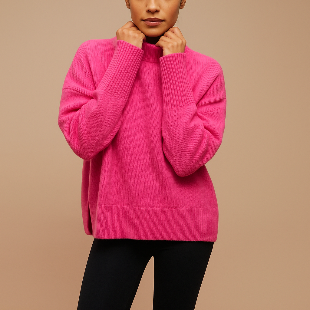 Oversized turtleneck for women with a flattering fit.