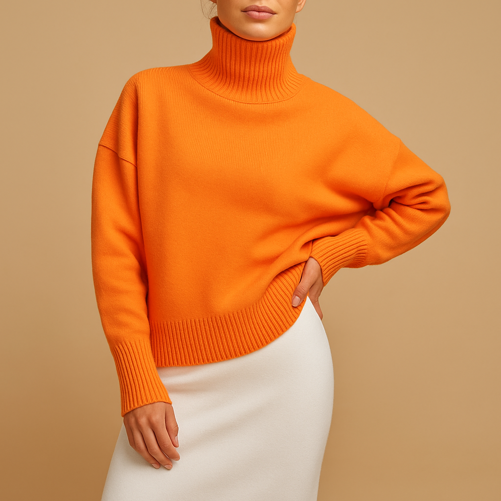 Oversized turtleneck for women with a flattering fit.