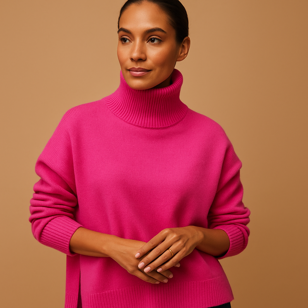 Oversized turtleneck for women with a flattering fit.