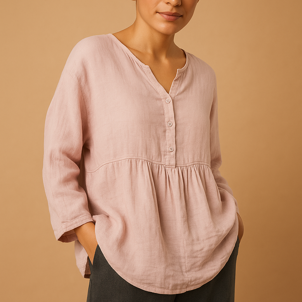 Oversized summer blouse with a fashionable fit for women