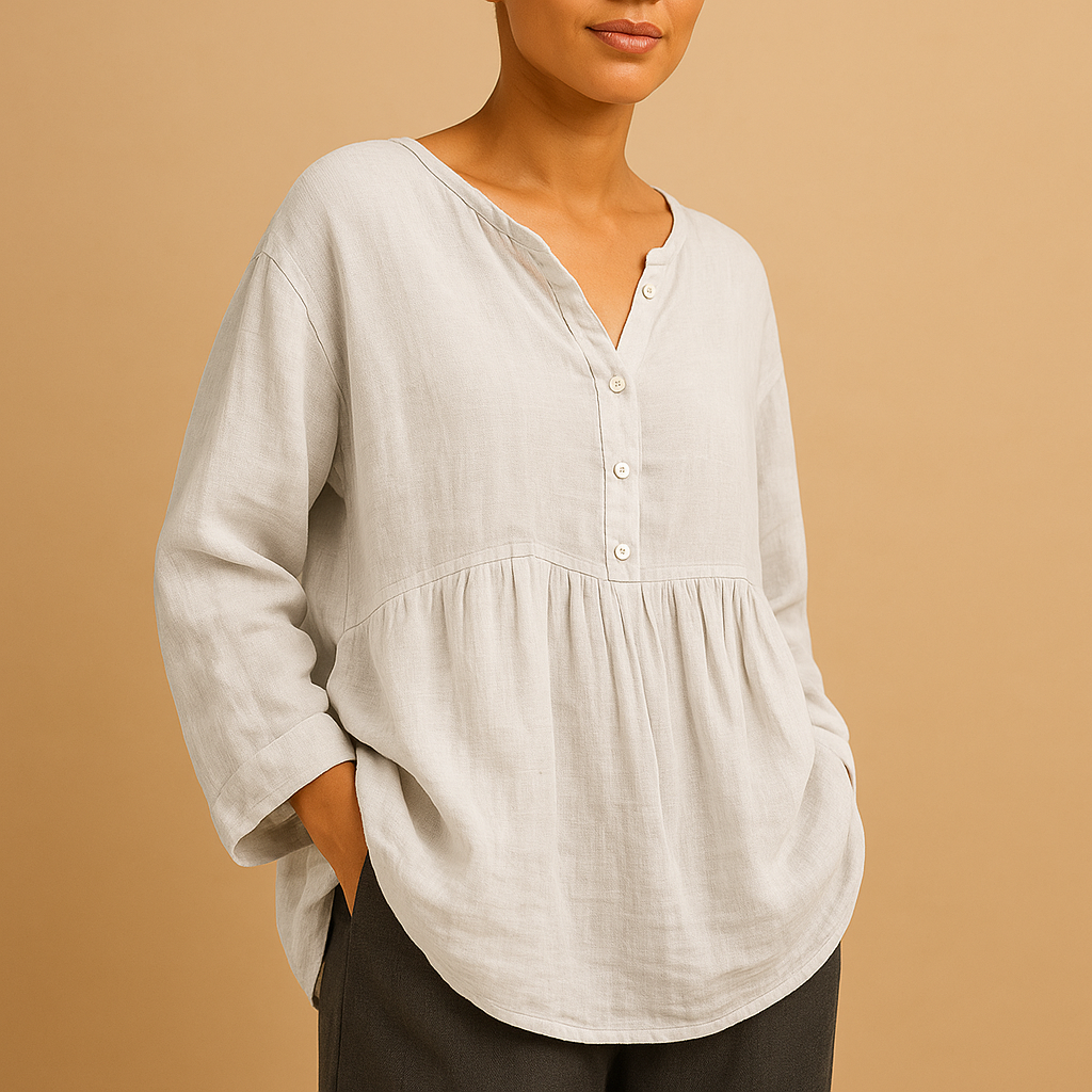 Oversized summer blouse with a fashionable fit for women