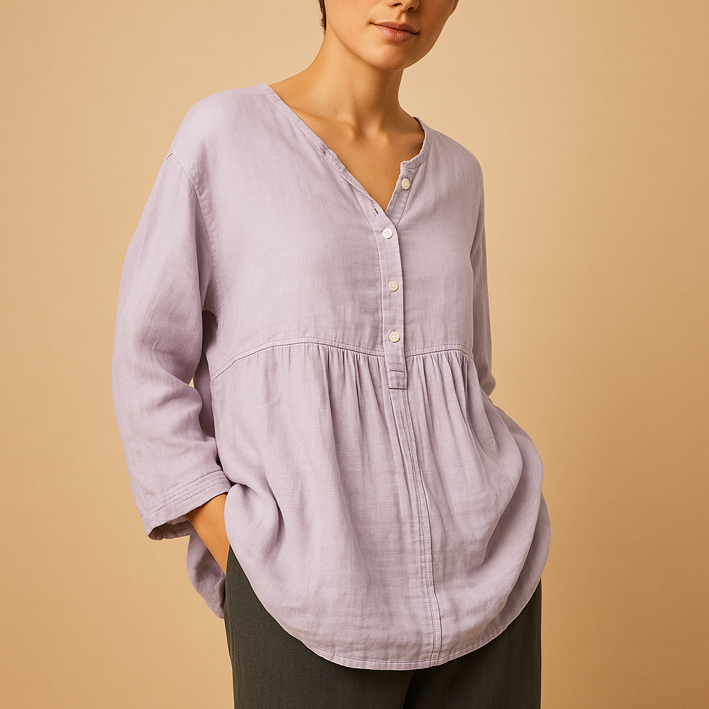 Oversized summer blouse with a fashionable fit for women