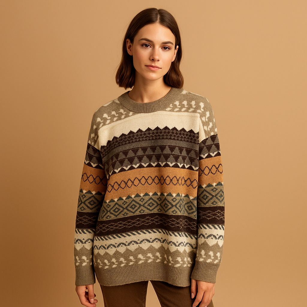 Oversized knit sweater for women.