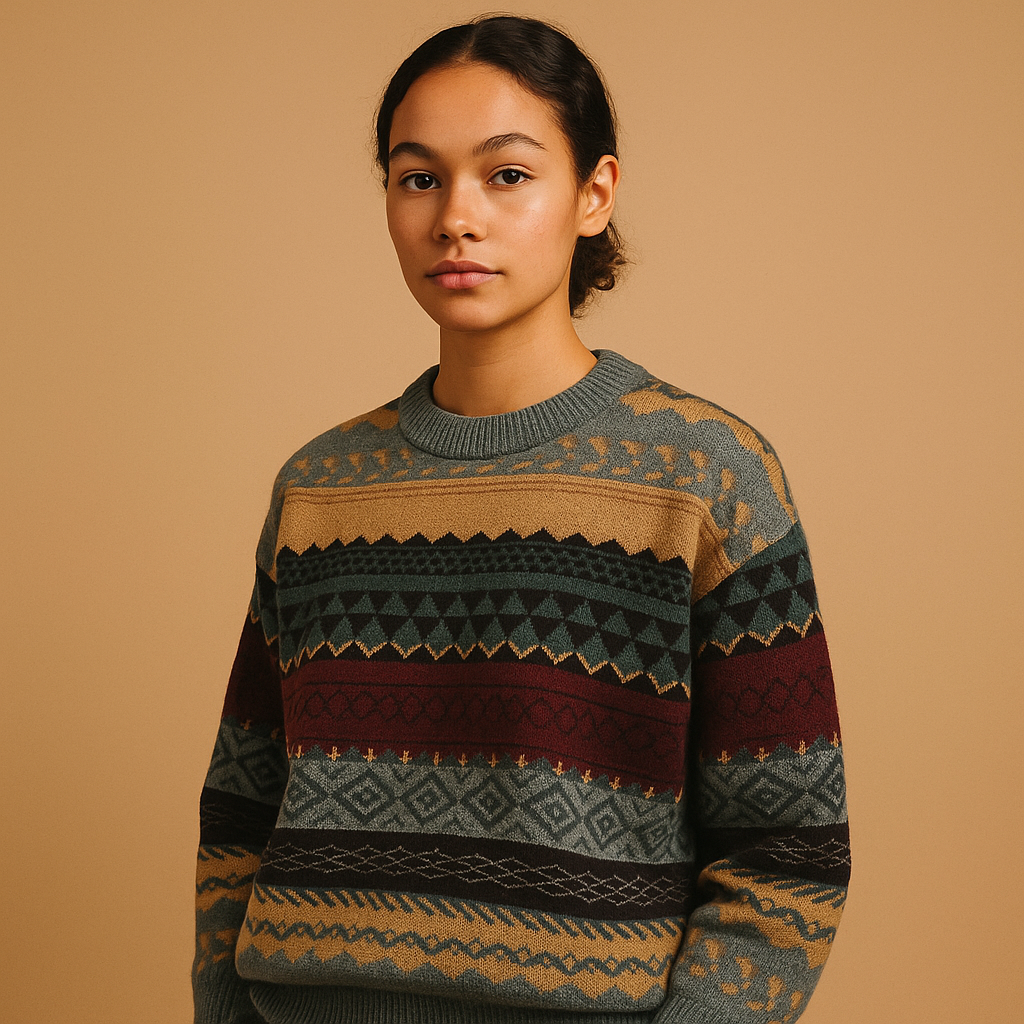 Oversized knit sweater for women.