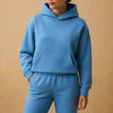 Oversized loungewear set with hoodie and pants for women.