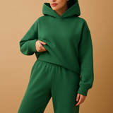 Oversized loungewear set with hoodie and pants for women.