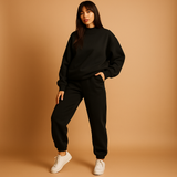 Oversized loungewear set with hoodie and pants for women.