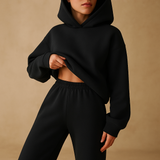 Oversized loungewear set with hoodie and pants for women.