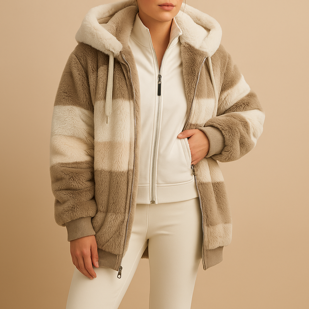 Oversized vintage knit jacket with pockets for women