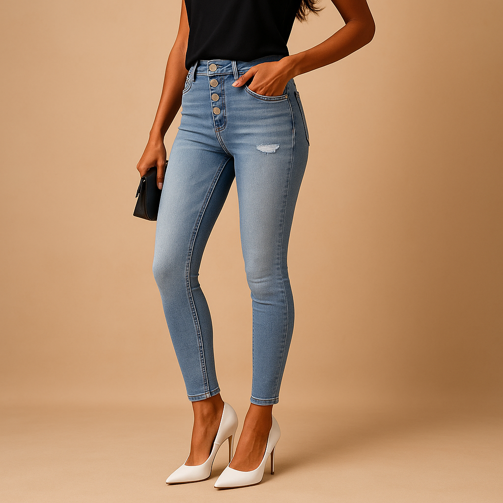 Slim fit ripped jeans for women