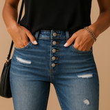Slim fit ripped jeans for women