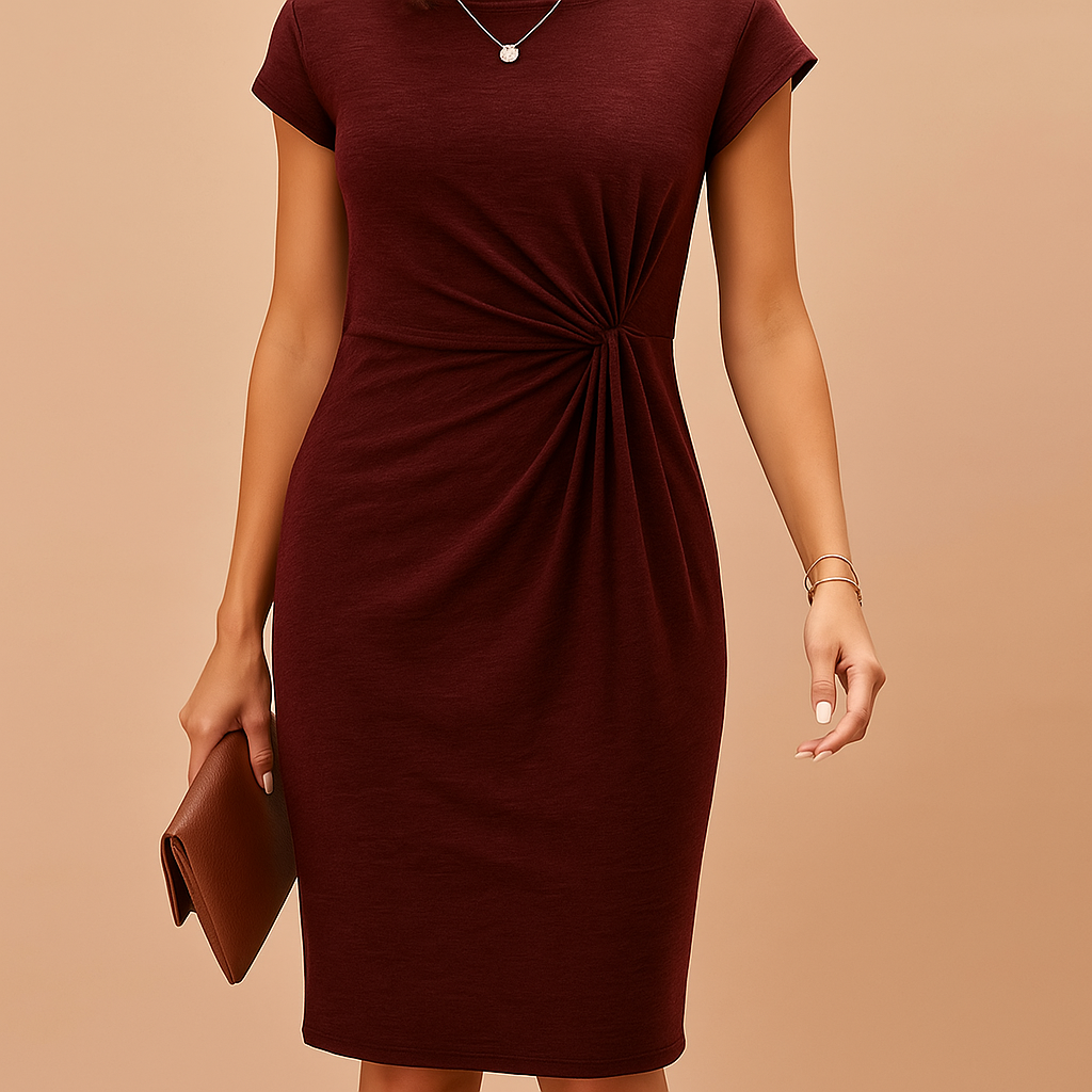 Shapely elegant dress with flattering fit for women.