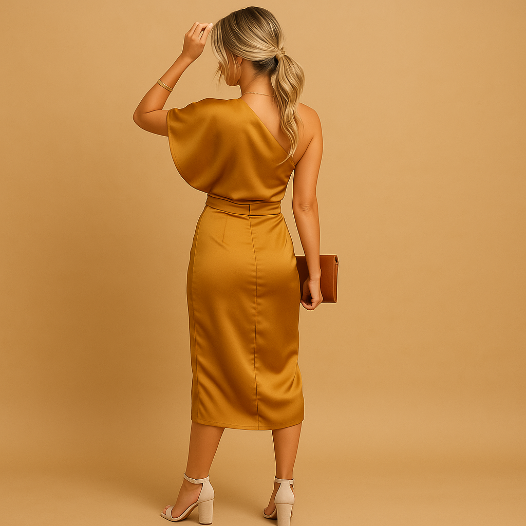 Timeless elegant dress with flattering fit for women.