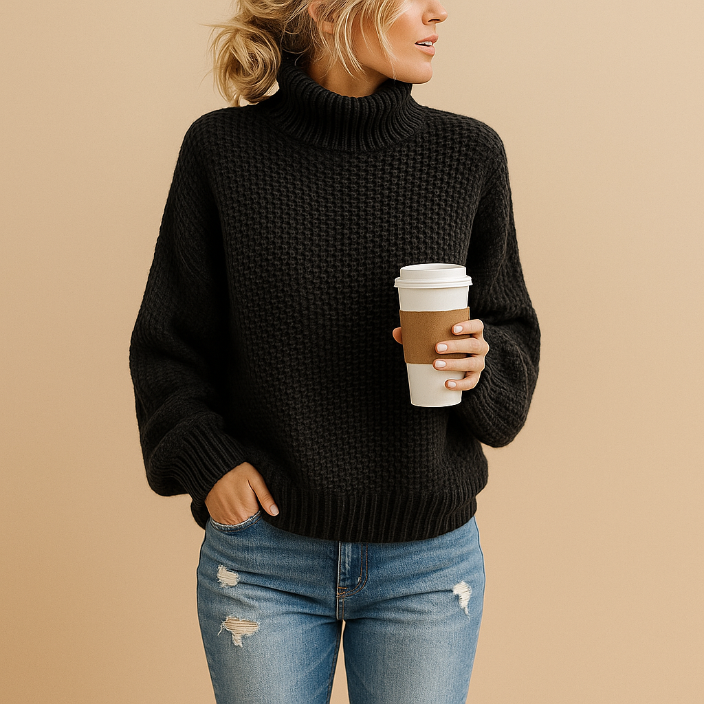 Timeless knit sweater for women.