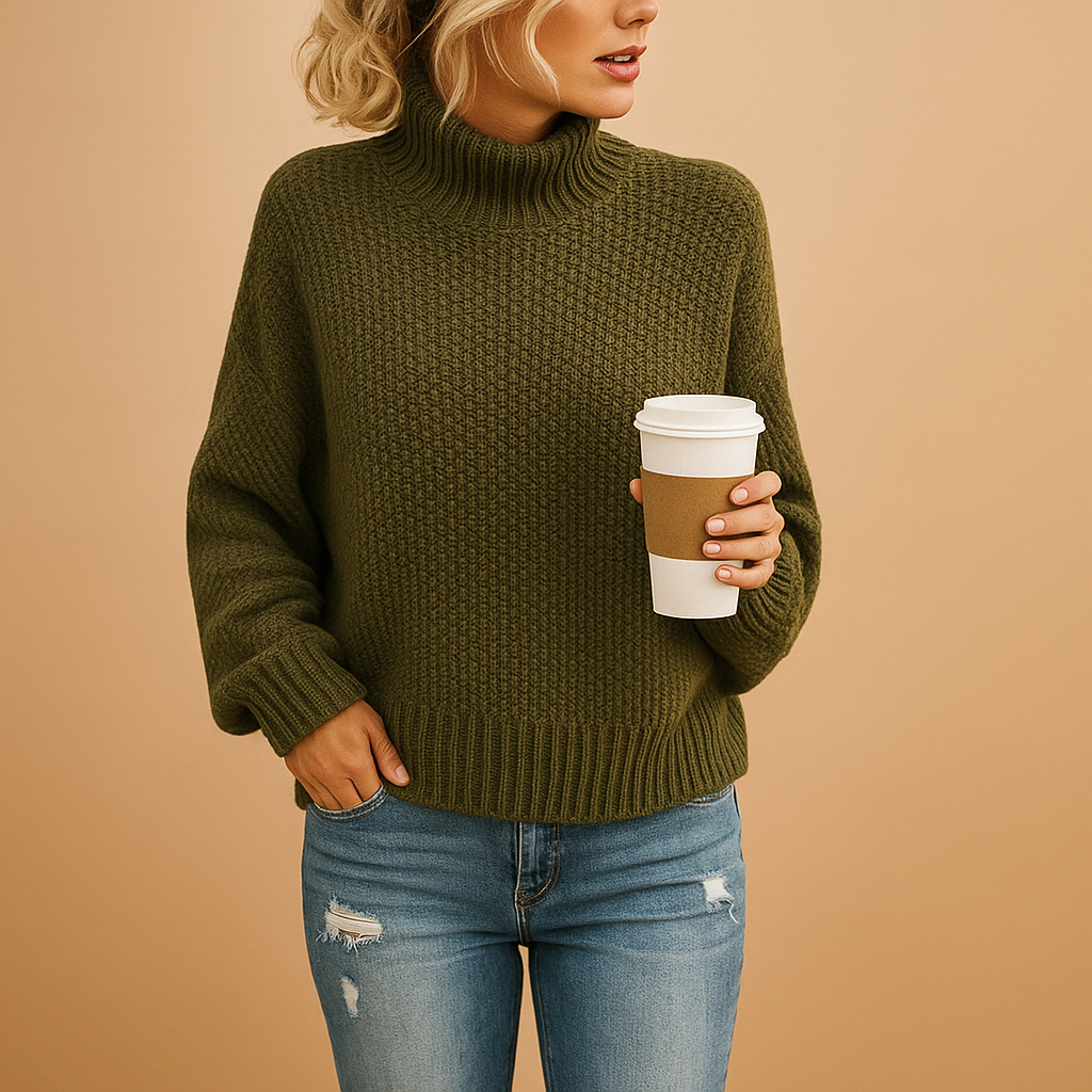 Timeless knit sweater for women.