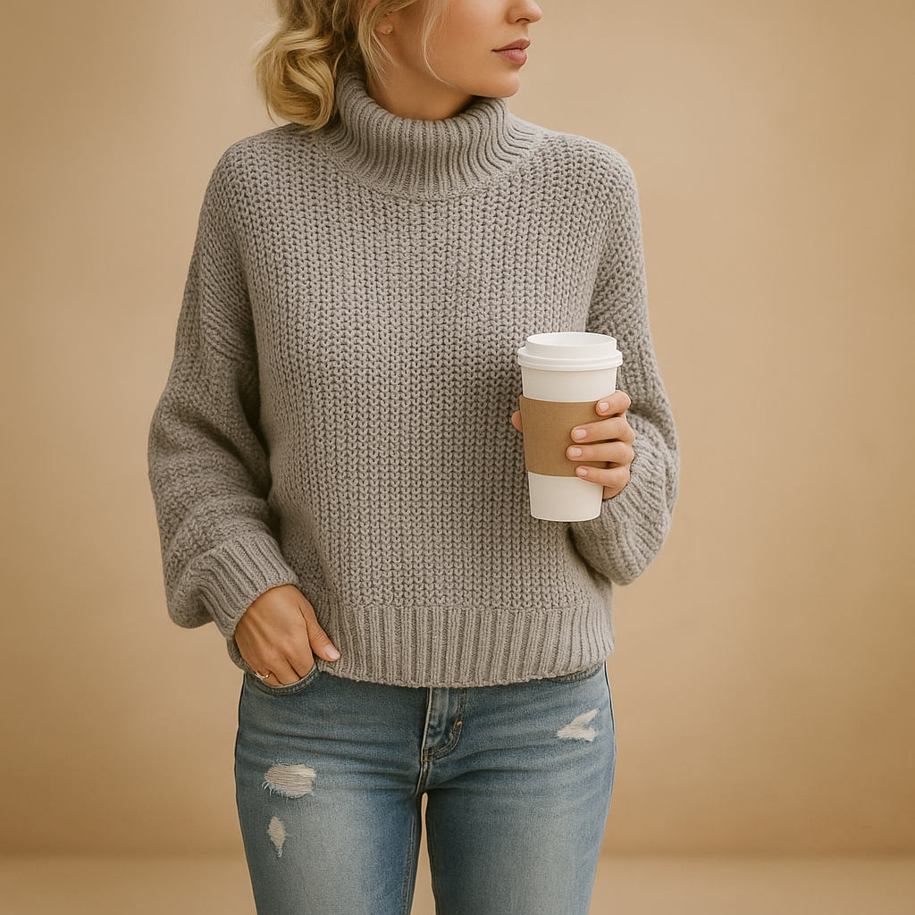 Timeless knit sweater for women.
