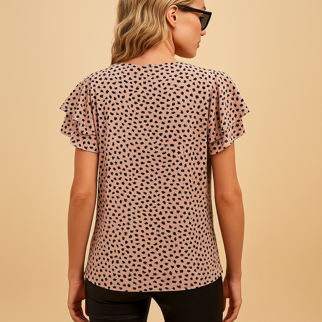Top with striking print and elegant fit for women
