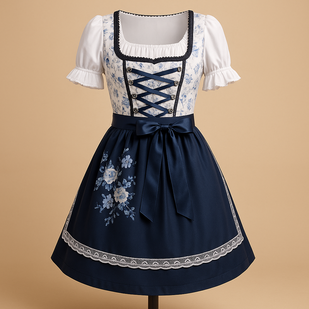Traditional Oktoberfest dress with lace details for women.