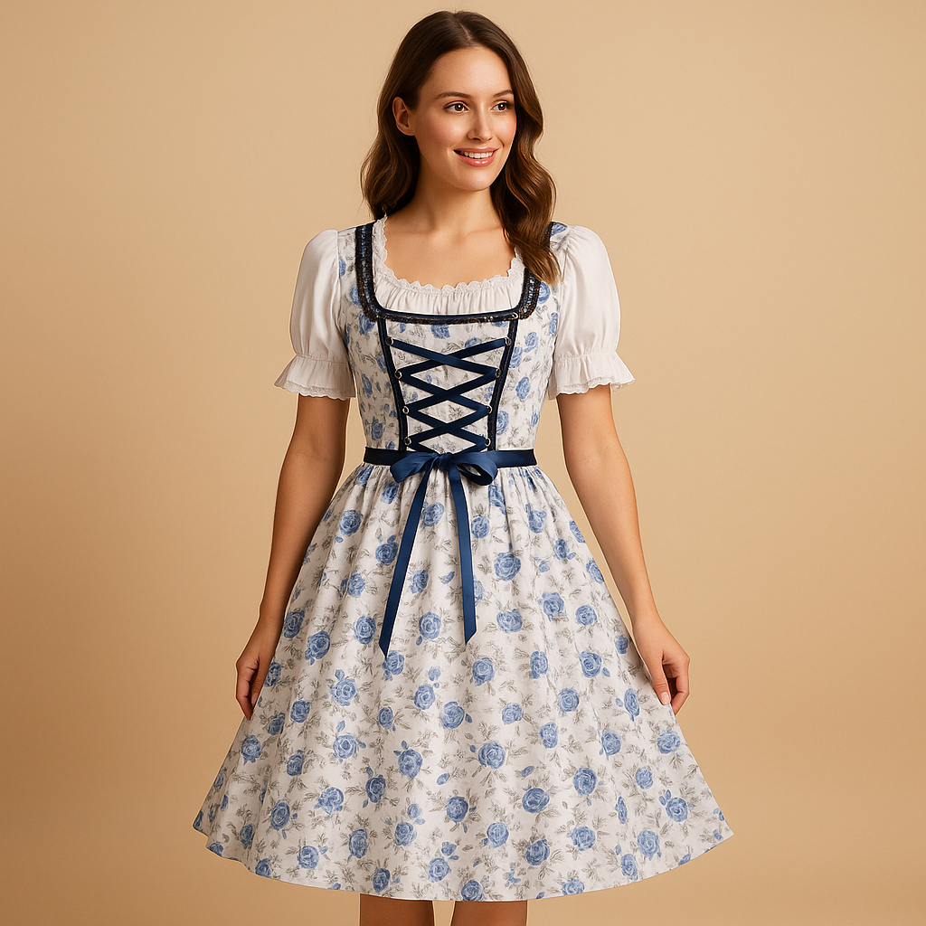 Traditional Oktoberfest dress with lace details for women.