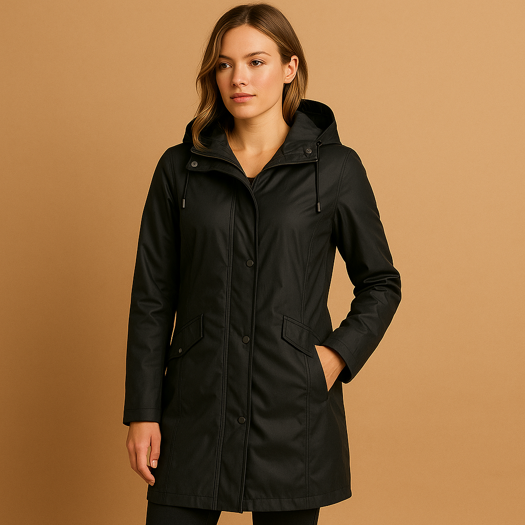 Transparent raincoat with hood for women