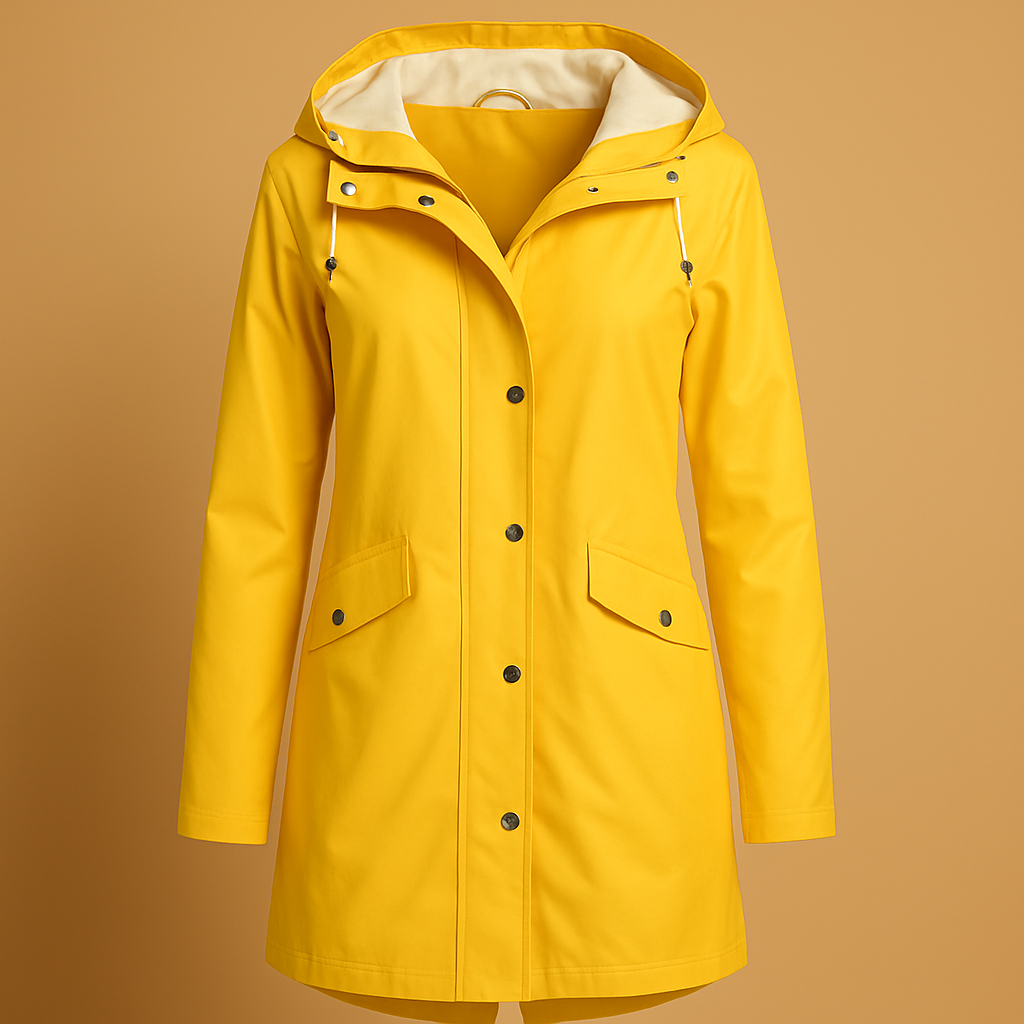 Transparent raincoat with hood for women