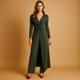 Two-piece lounge set with pants and top for women.