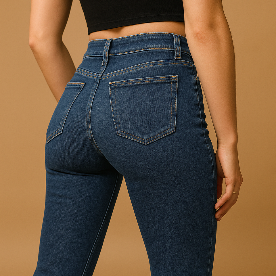 Flared high-waisted jeans for women
