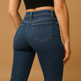 Flared high-waisted jeans for women