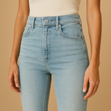 Flared high-waisted jeans for women