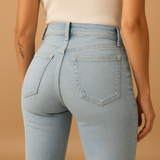 Flared high-waisted jeans for women