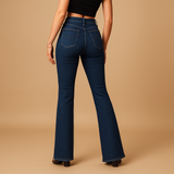 Flared high-waisted jeans for women