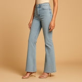 Flared high-waisted jeans for women